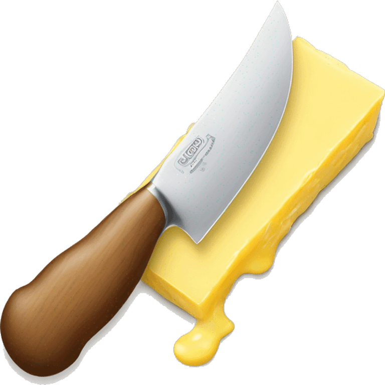 A curl of margarine on the tip of a serrated knife emoji