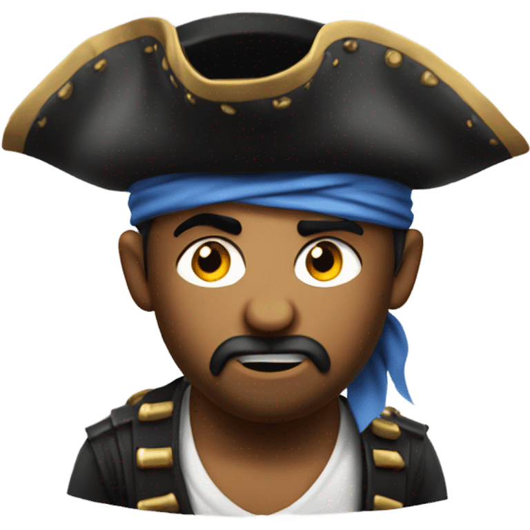 Pirate rolling eyes on the way to holiday emoji