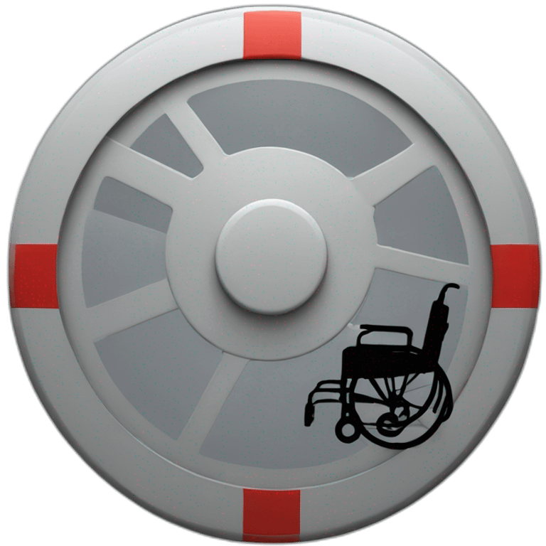 stop sign  in the wheel of a wheel chair emoji