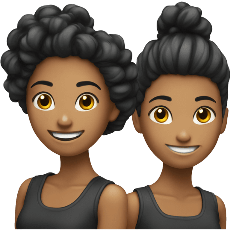 chica de pelo corto y negro sonriendo emoji