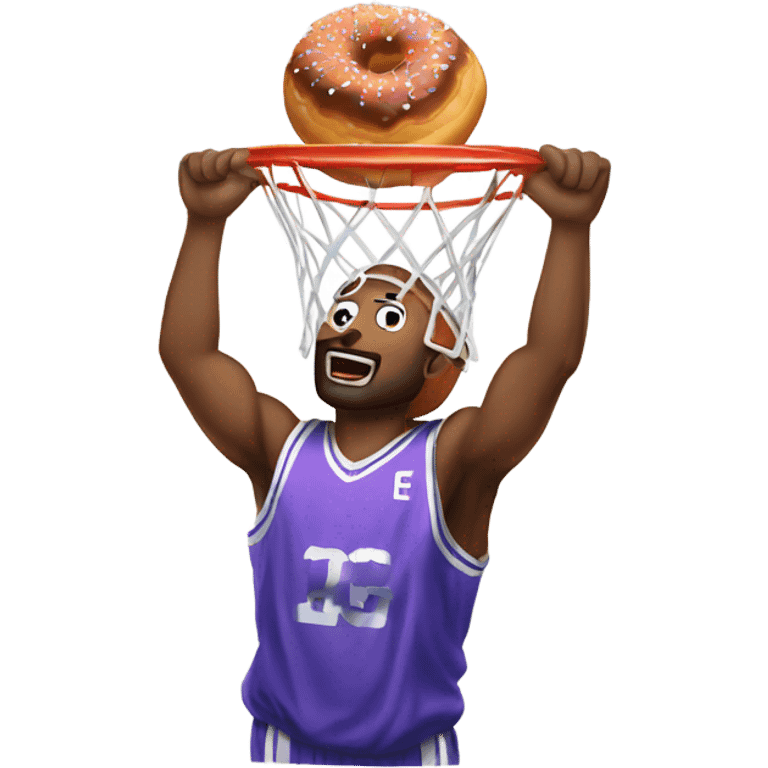 Dunking a donut basketball emoji