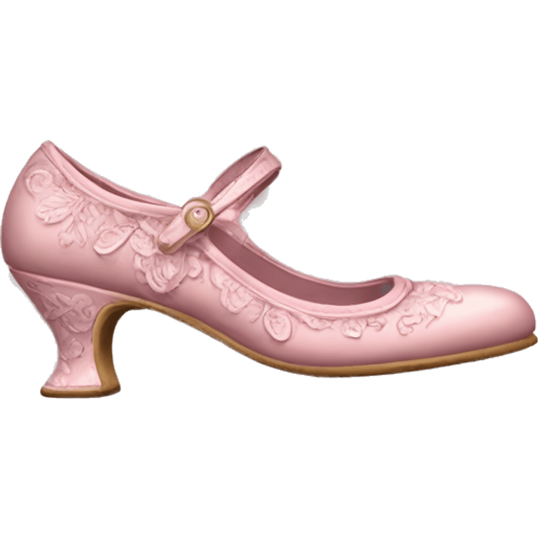 vintage rococo pale pink mary jane shoes emoji