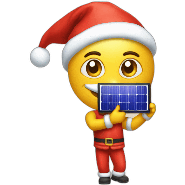 papai noel instalando painel solar emoji