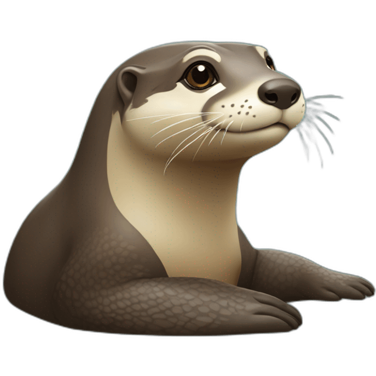 Loutre sur tortue emoji