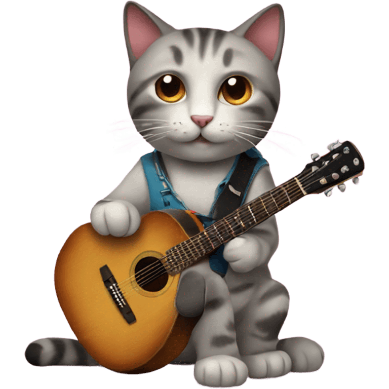 Cat with guitar  emoji