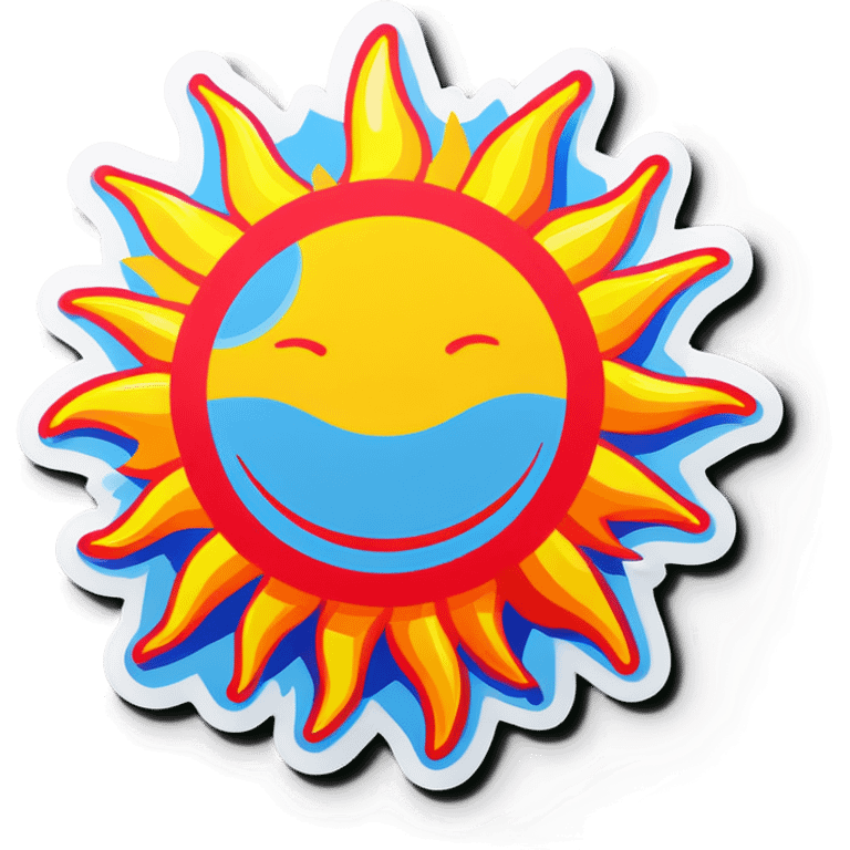 Pop art sun emoji