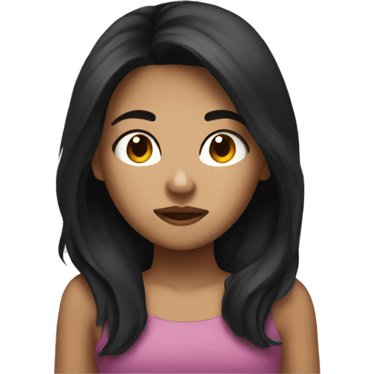 Girl whit Dark hair sleepy  emoji