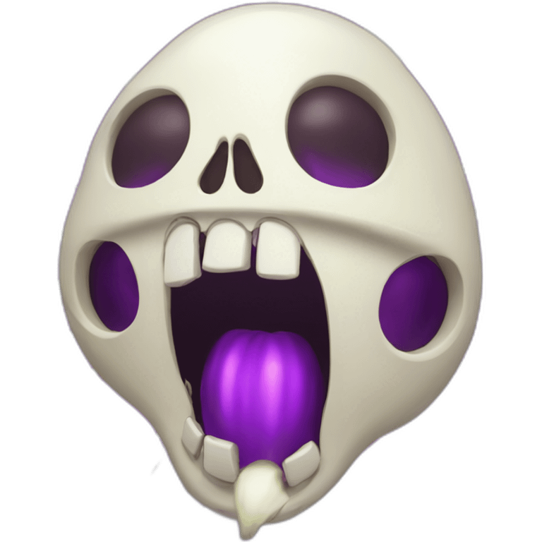 eggplant shocked explosion skull emoji