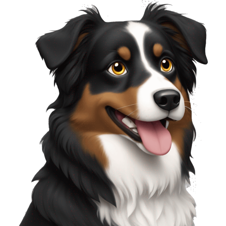 Black tri Australian shepherd dog emoji