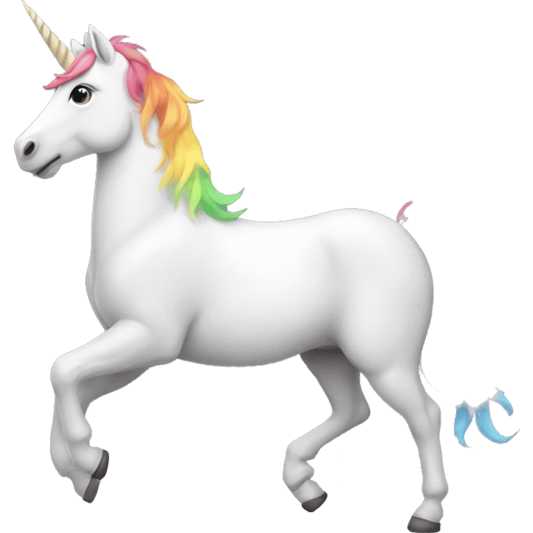 unicorn with rainbows and hear emoji