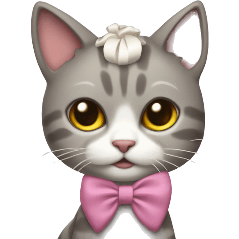 cat with a bow and tutu emoji