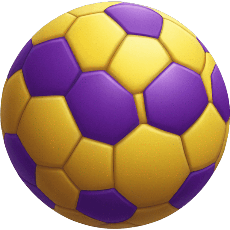 soccer ball in yellow and purple emoji