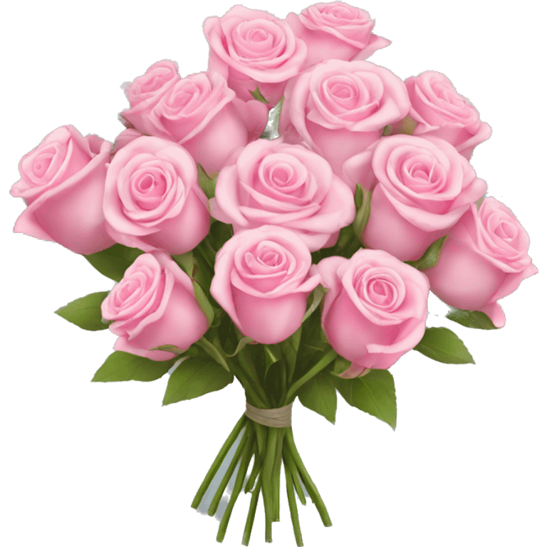 a bouquet of pink roses and baby’s breath  emoji