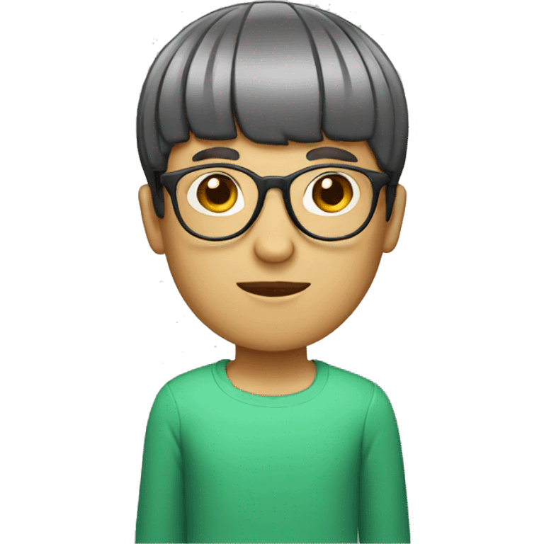 man with a bowl cut and glasses emoji