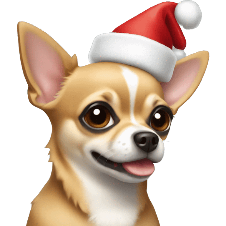 chihuahua with christmas hat  emoji