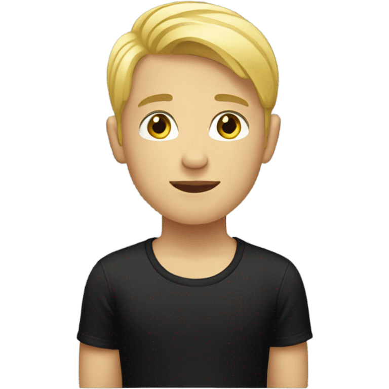 blonde boy in black shirt emoji