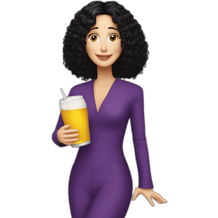 Cher avec boisson emoji