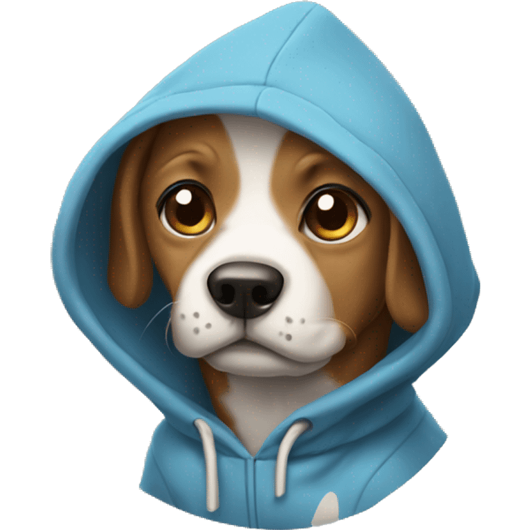 Dog wearing a hoodie emoji