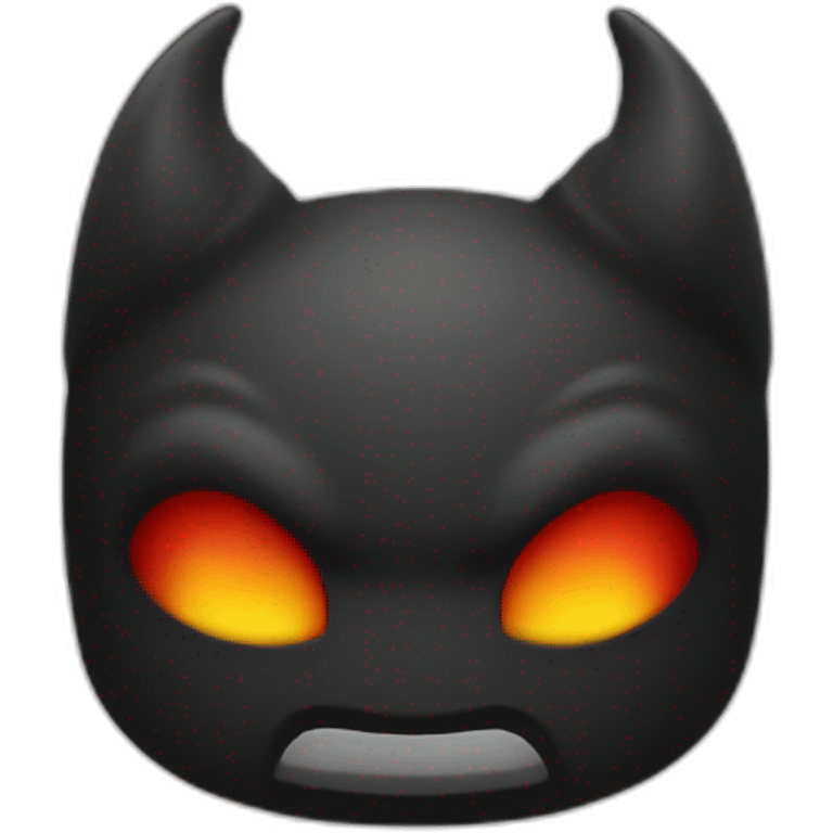 tete noir sous capuche rouge avec corne de diable noir emoji