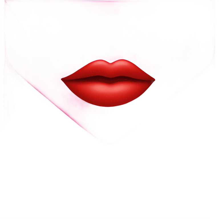 Pink love letter with a lipstick kiss  emoji