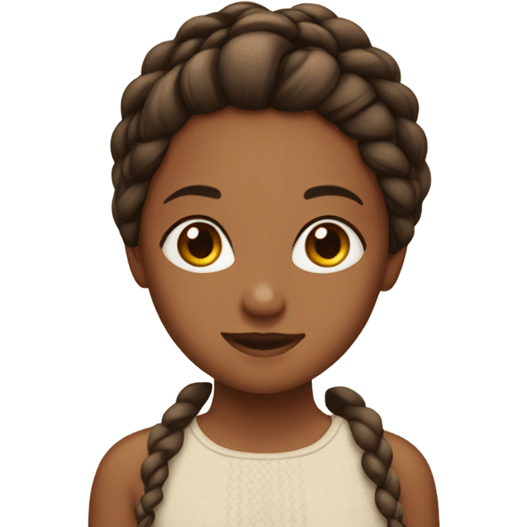 brown girl with a braid emoji