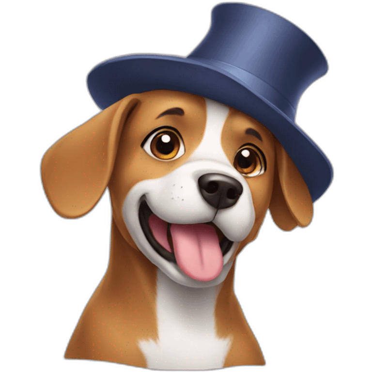 Dog in hat emoji