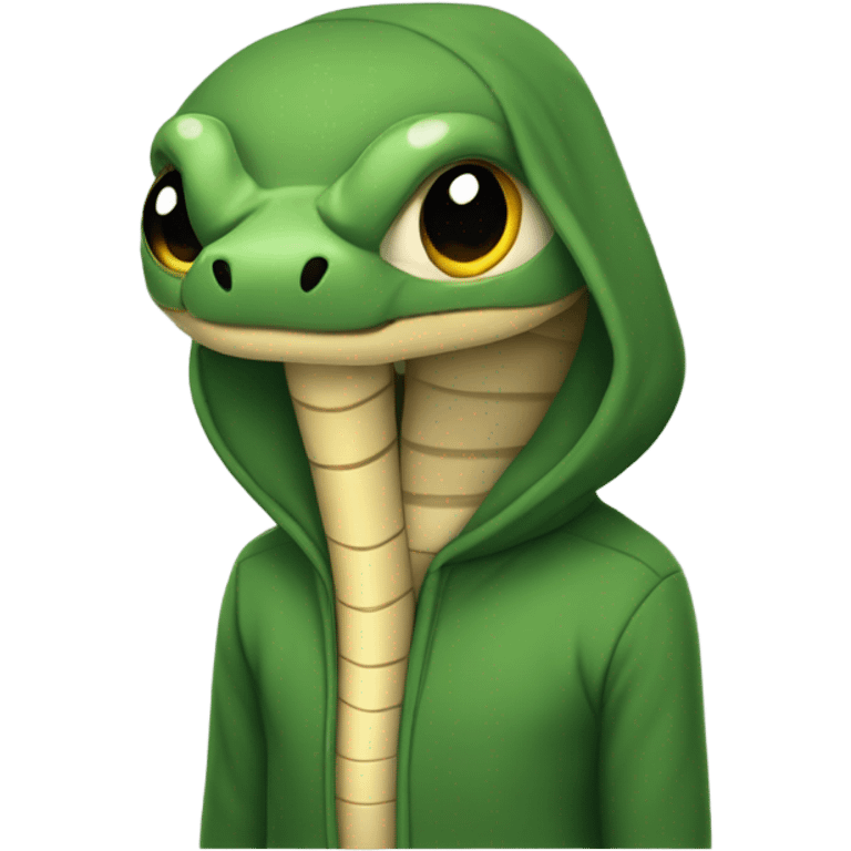 Snake wearing hoodie emoji