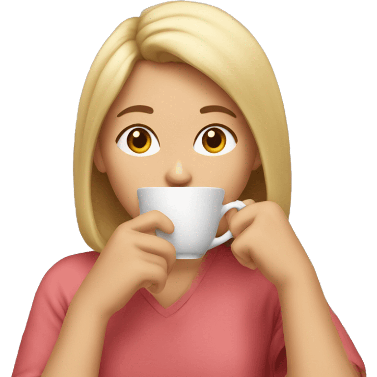 Girl sipping tea emoji