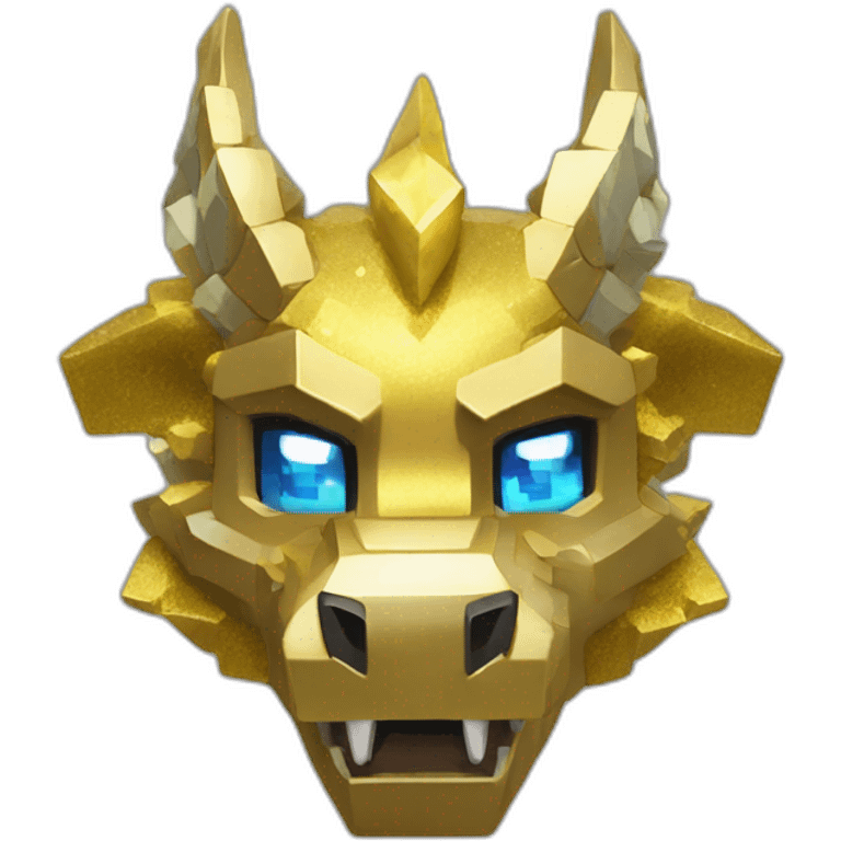 Minecraft Glitter Gold Dragon Head With Diamond Horn emoji