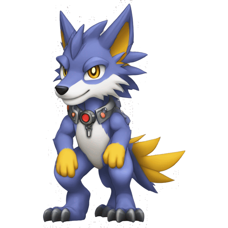  Cool Edgy Digimon-Fakemon-Garurumon-Loogamon-Dorulumon-Wolf full body emoji