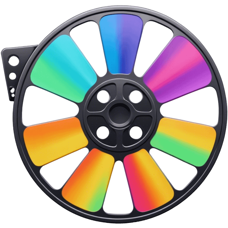 Psychedelic colored movie reel emoji