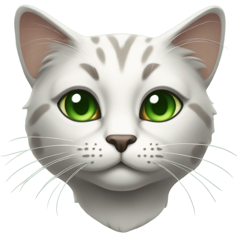 this exact cat but green eyes emoji