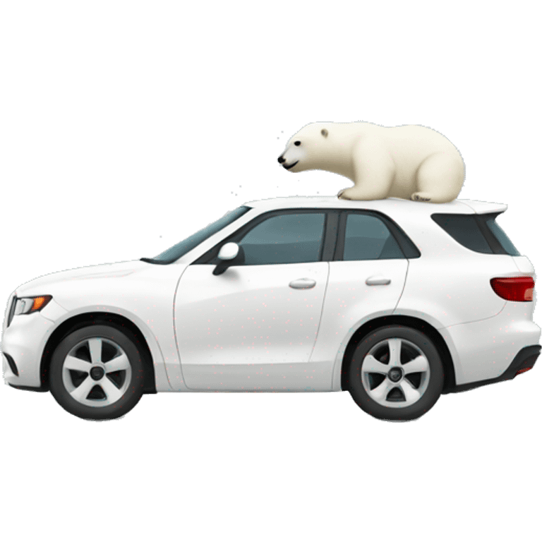 polar bear driving a car emoji