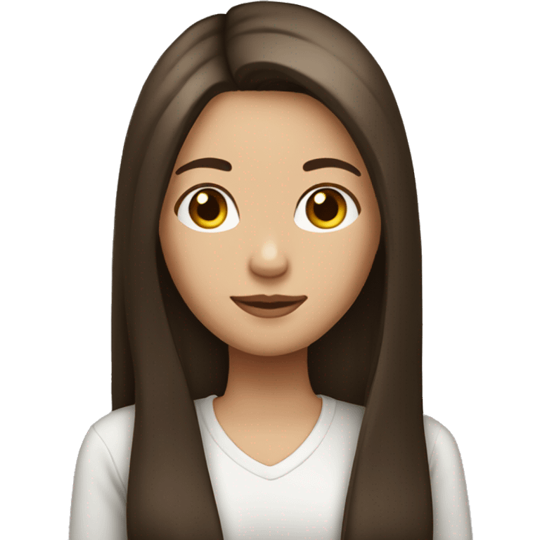 Brunette girl with long straight hair  emoji