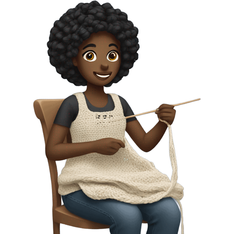 black girl crocheting emoji