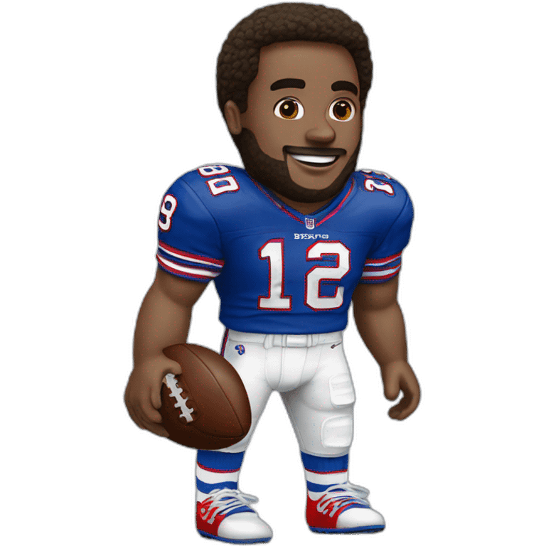 buffalo bills quarterback with striped socks emoji