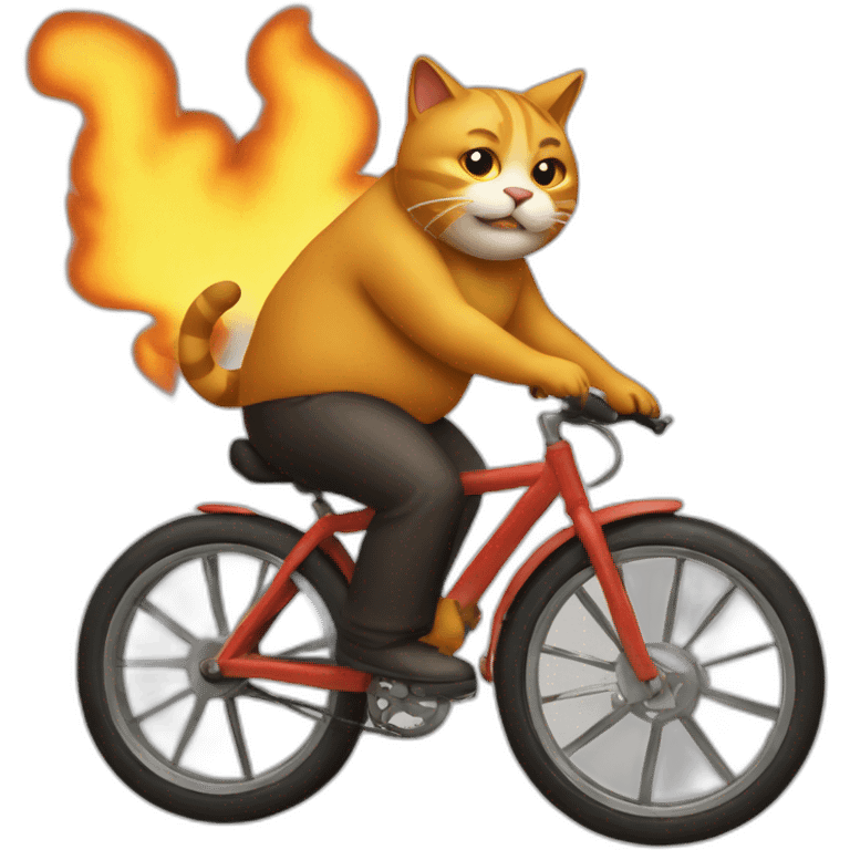 Fat-cat-riding-a-burning-bike emoji