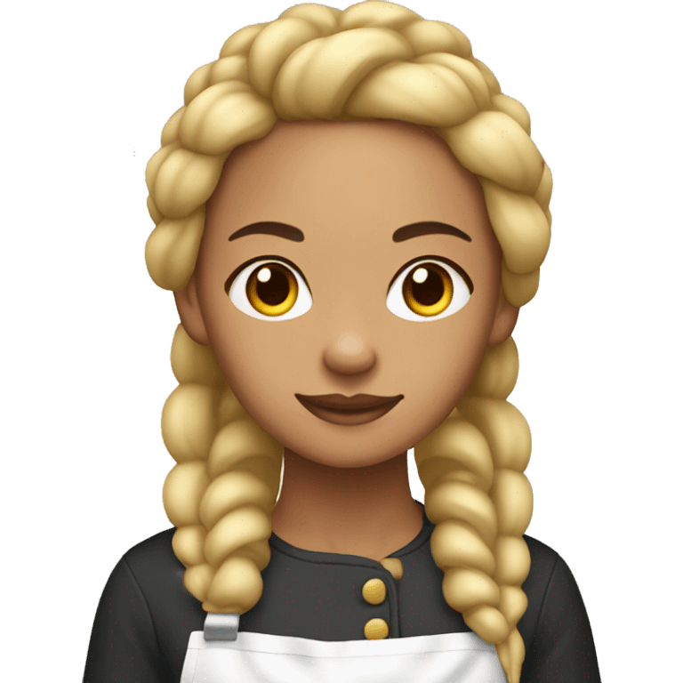 Lightskin girl with blonde braids cooking emoji