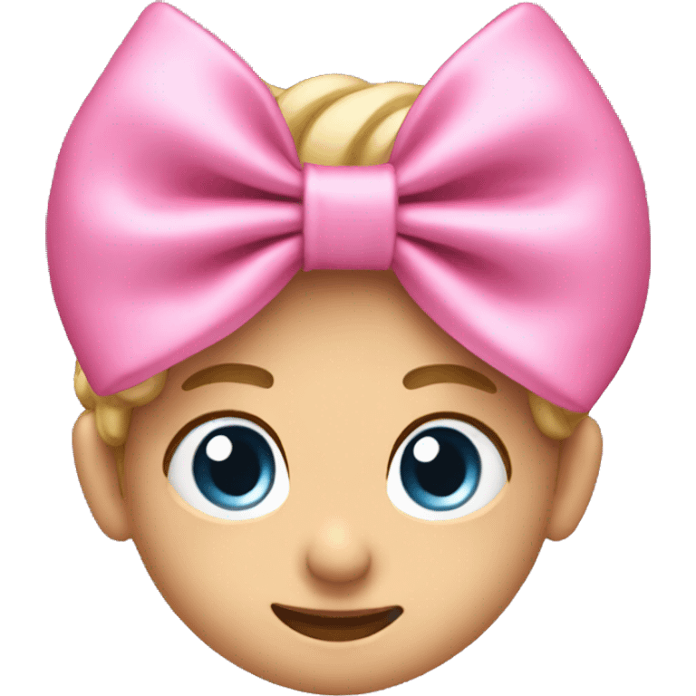 add a pink bow to the ear emoji