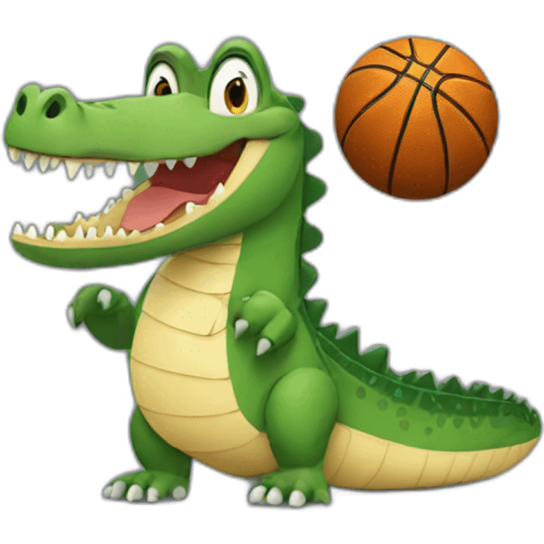 crocodile hold a basketball emoji