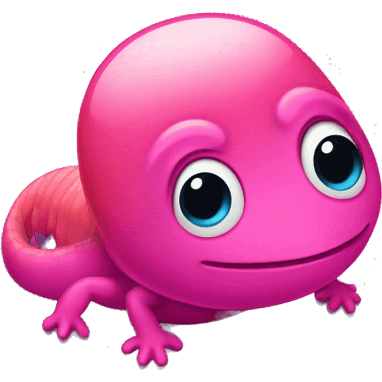 A pink newt at a disco  emoji