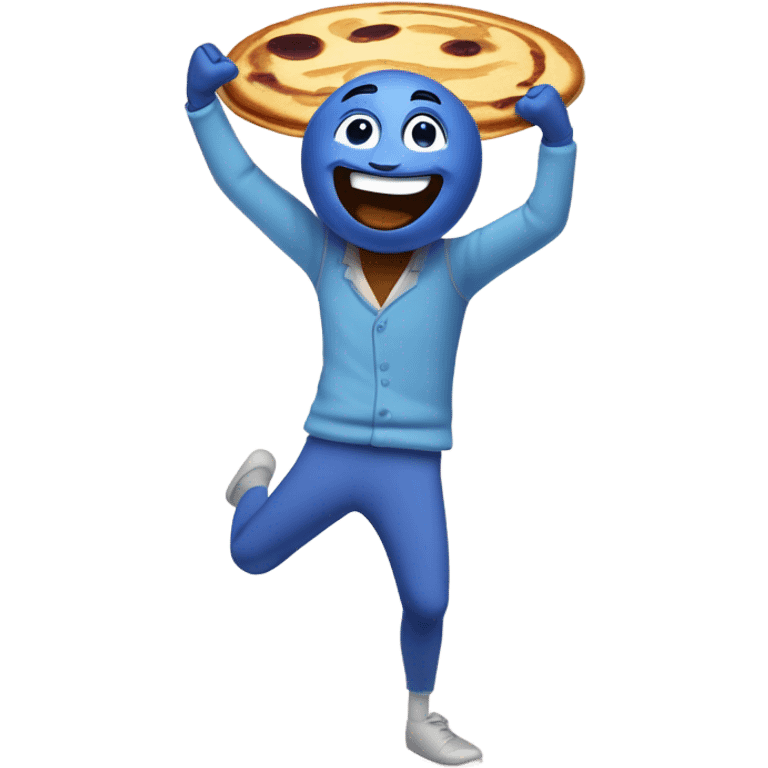 Dancing blueberry pancake emoji