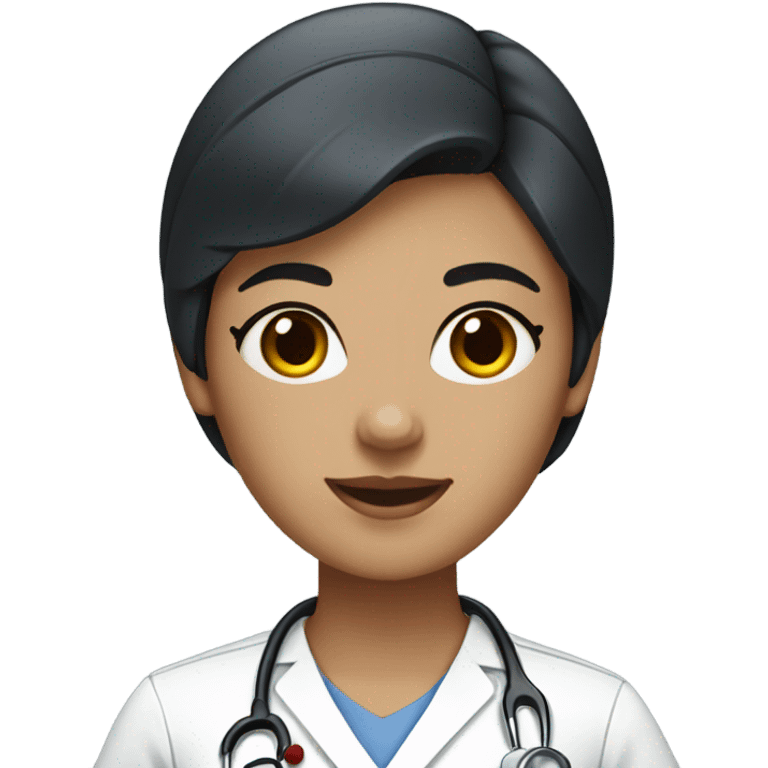 black short hair female nurse （no stethoscope） emoji