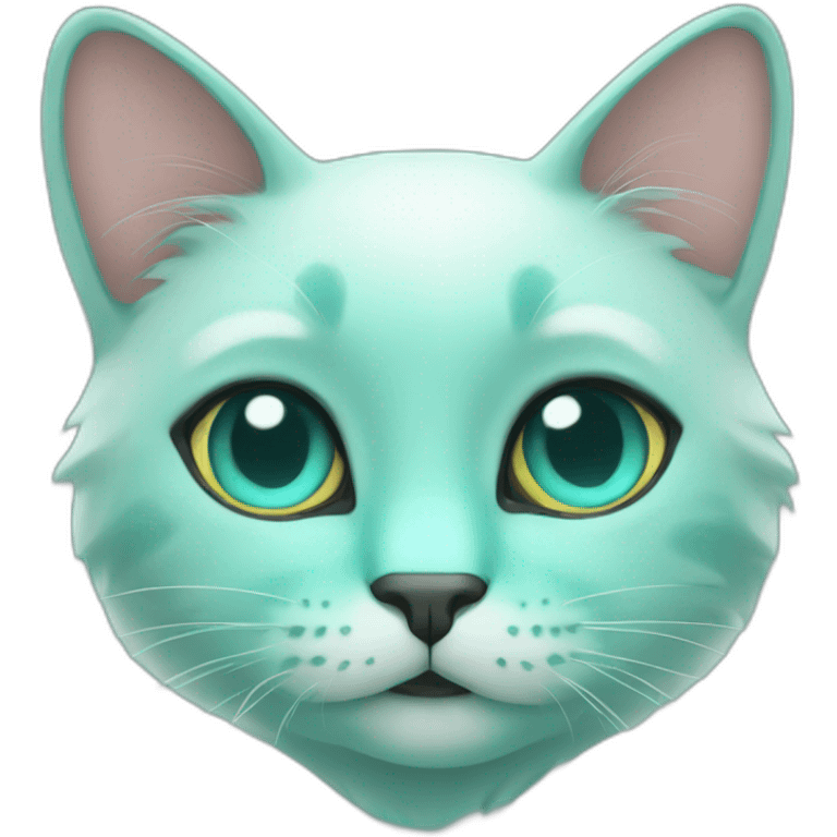 Turquoise cat love emoji