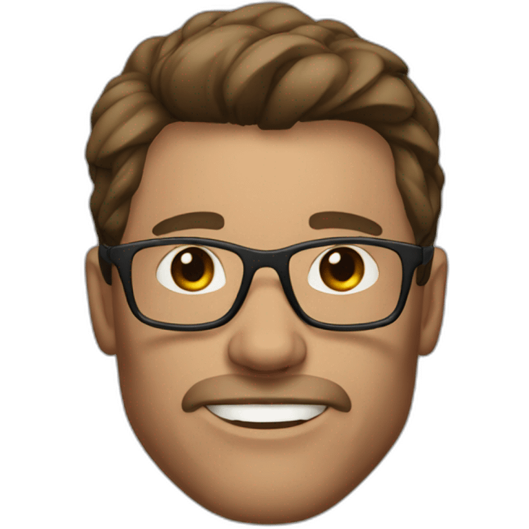 bodybuilder with brown hair and glasses without beard and clothes  emoji