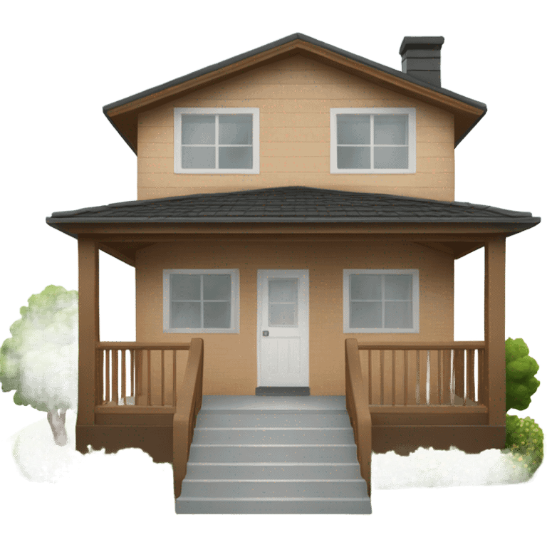 Modern front facing family house with wood features emoji