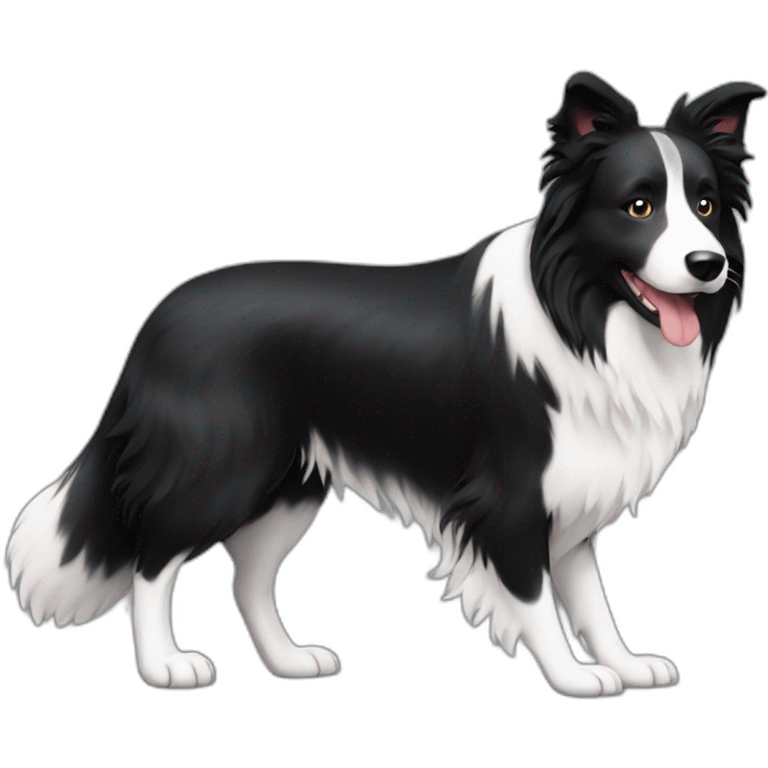 border collie dog walking with his owner emoji