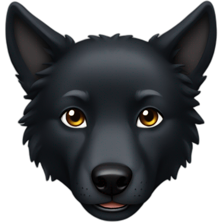 black wolf cute emoji