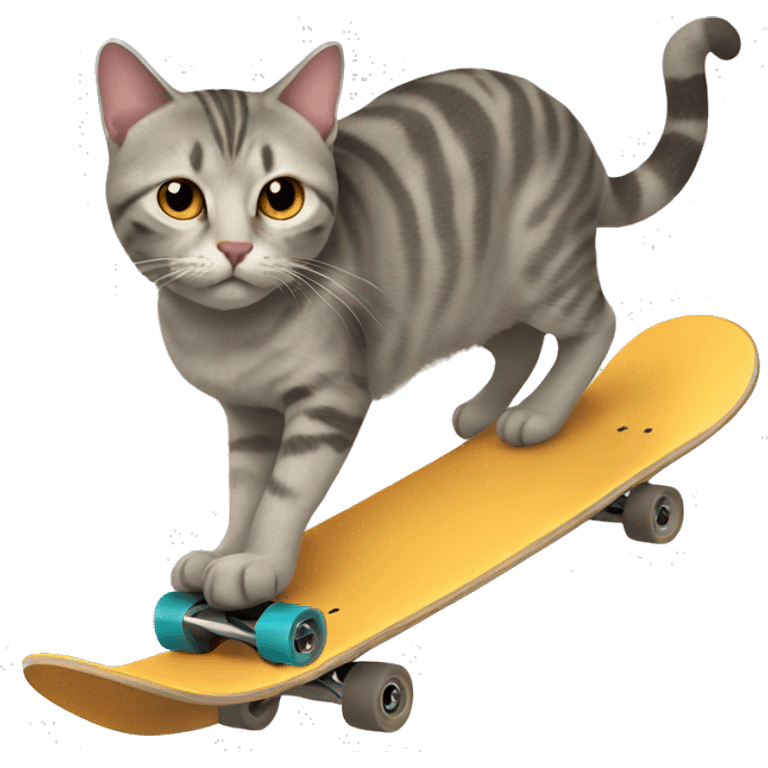 Cat in skateboard  emoji