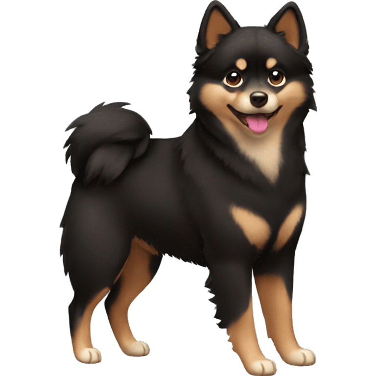 Brown black pomsky emoji